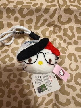 Sanrio Hello Kitty Plush Keychain- White with Red Bow